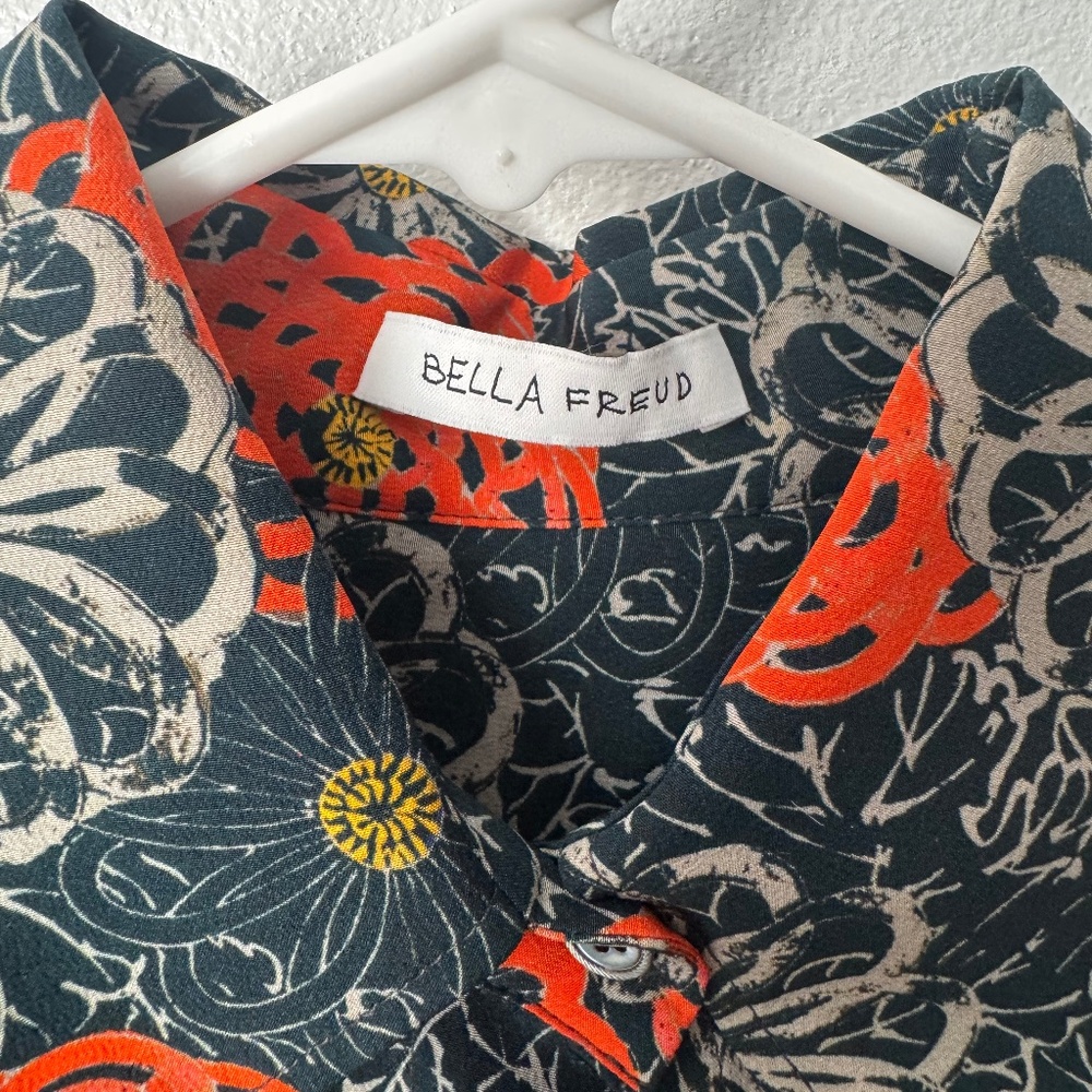 Bella Freud original sample - 70s style crepe with flower pattern - size 2
